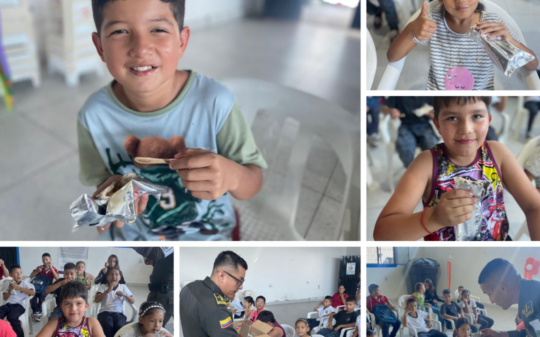 Banco de Alimentos de Ibagué y Policía Metropolitana unen esfuerzos para llevar helados y música a niños del programa «Desayunos Saludables